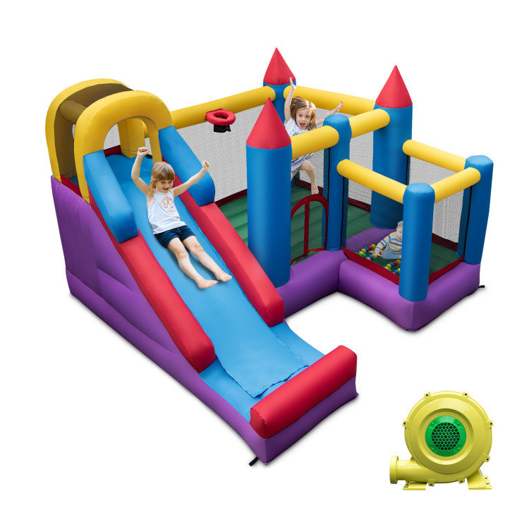 5-in-1 Inflatable Bounce House with 735W BlowerCostway Gallery View 1 of 12