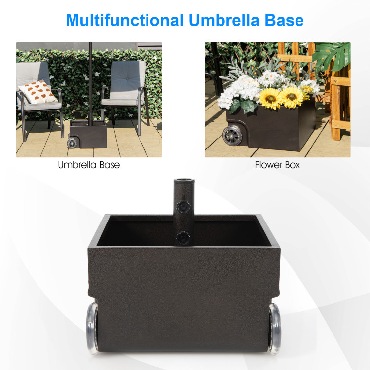150 Pounds Patio Umbrella Base Stand Wheels Planter OutdoorCostway Gallery View 8 of 9