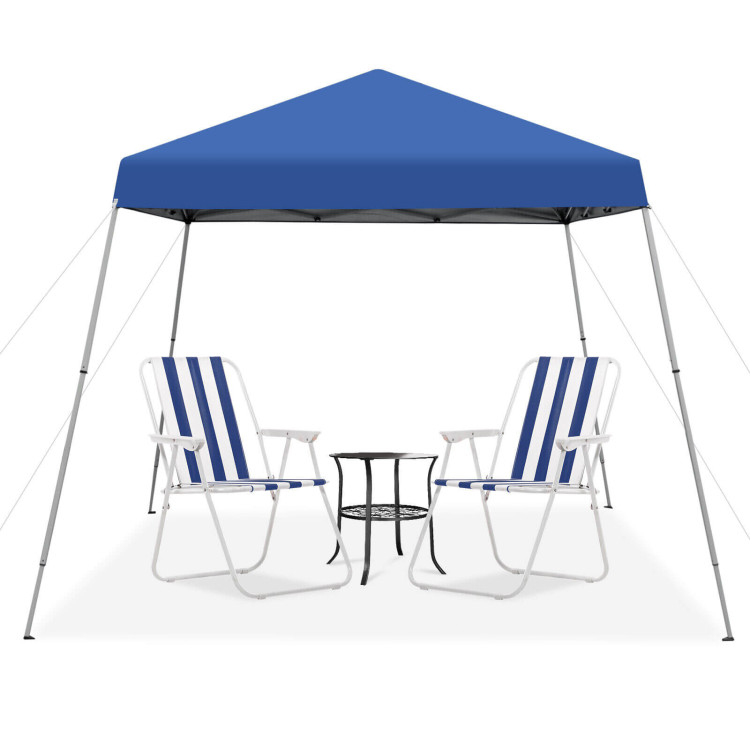 10 x 10 Feet Outdoor Instant Pop-up Canopy with Carrying Bag-BlueCostway Gallery View 8 of 10