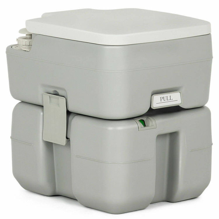 5.3 Gallon Portable Travel Toilet with Piston Pump FlushCostway Gallery View 1 of 11