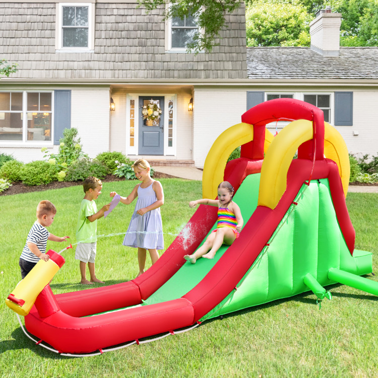 Inflatable Water Slide Bounce House with Climbing Wall Jumper and 480W Blower - Gallery View 1 of 11