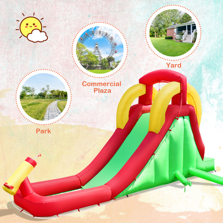 Inflatable Water Slide Bounce House with Climbing Wall Jumper and 480W Blower - Gallery View 9 of 11