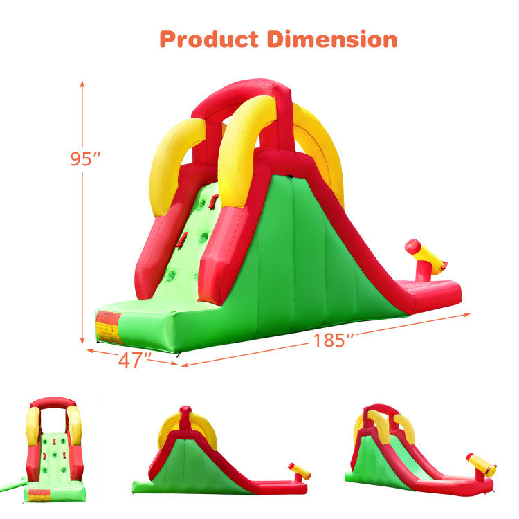 Inflatable Water Slide Bounce House with Climbing Wall Jumper and 480W Blower - Gallery View 5 of 11