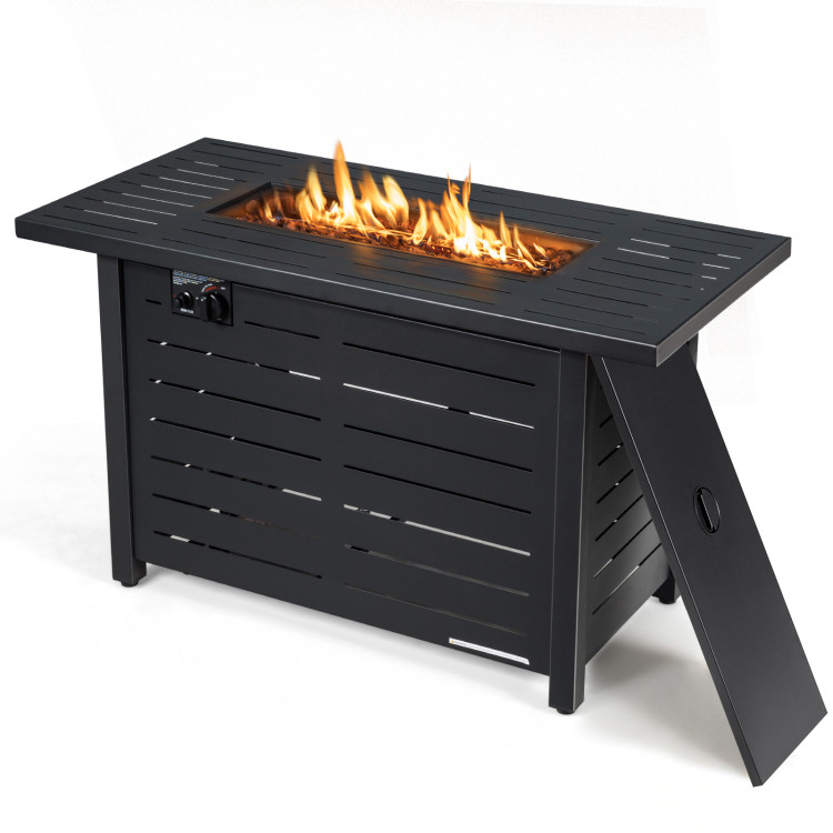 42 Inch 60,000 BTU Rectangular Propane Fire Pit Table with Waterproof CoverCostway Gallery View 1 of 11