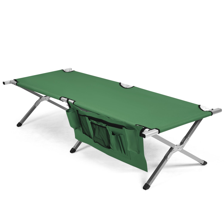 Folding Camping Cot Heavy-duty Camp Bed with Carry Bag-GreenCostway Gallery View 1 of 10