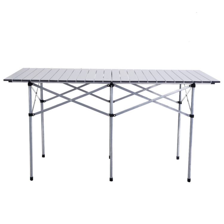Aluminum Roll Up Folding Camping Rectangle Picnic TableCostway Gallery View 5 of 13