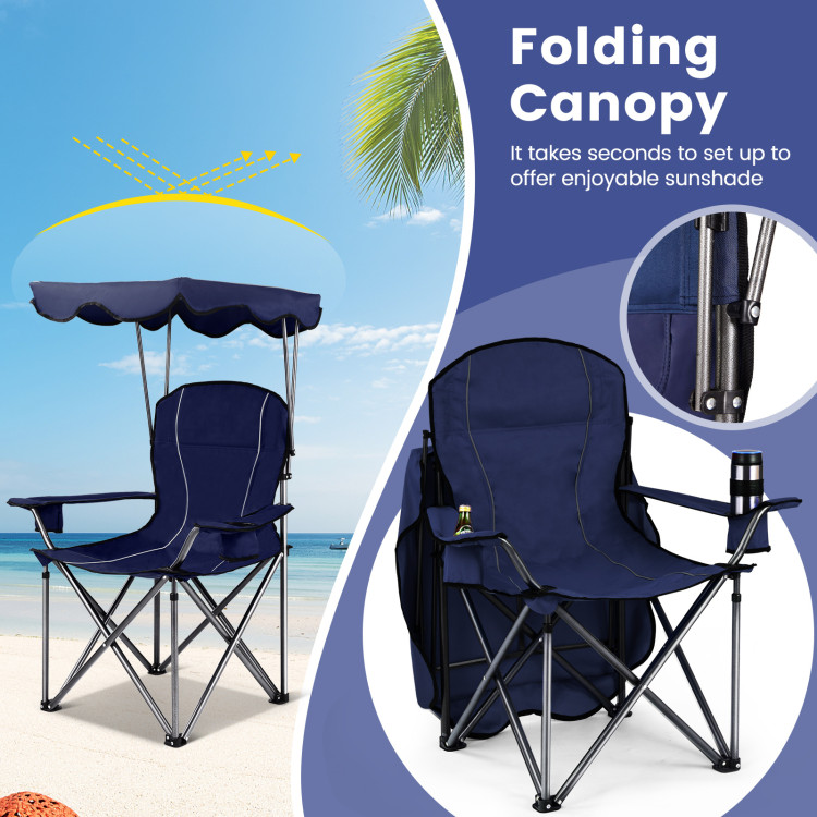 Portable 38 Inch Oversized High Camping Fishing Folding Chair - Costway
