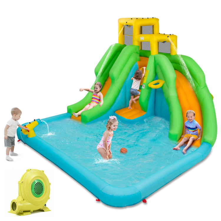 Kids Inflatable Water Park Bounce House with 480W BlowerCostway Gallery View 3 of 10