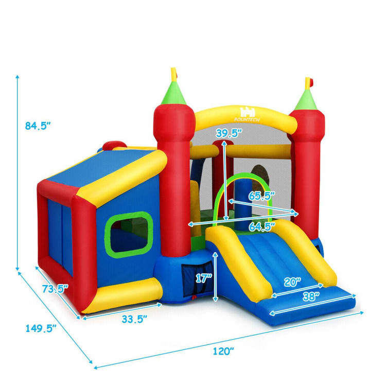 Inflatable Bounce House Kids Slide Jumping Castle without BlowerCostway Gallery View 4 of 14