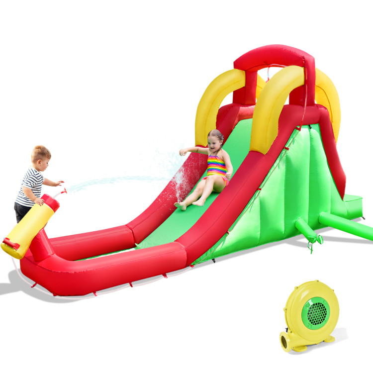 Inflatable Water Slide Bounce House with Climbing Wall Jumper and 480W Blower - Gallery View 3 of 11