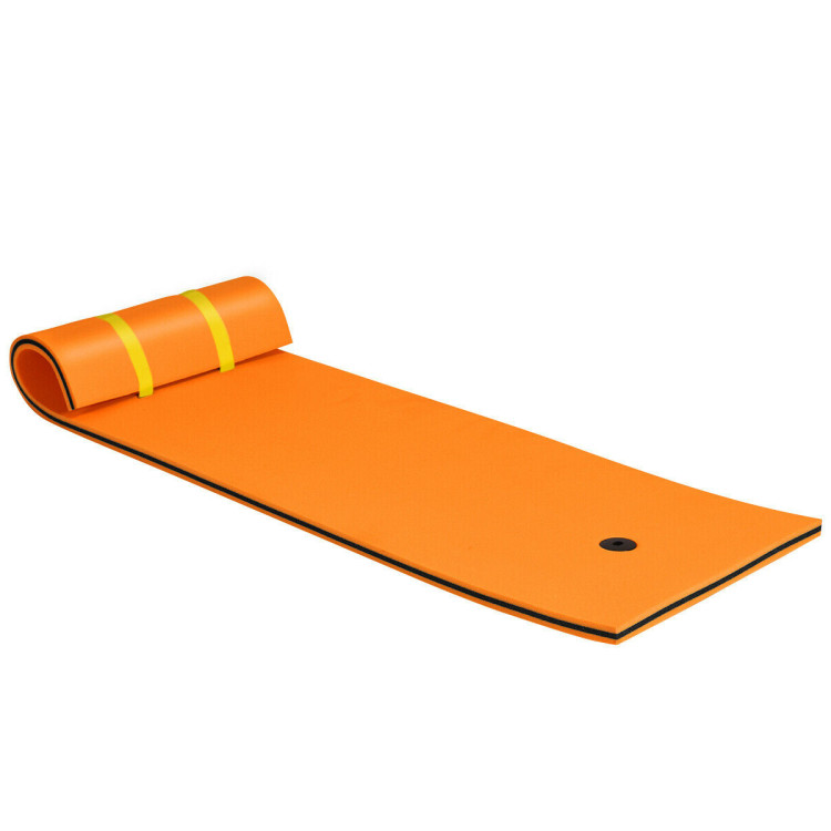 3-layer Tear-resistant Relaxing Foam Floating Pad-OrangeCostway Gallery View 1 of 13