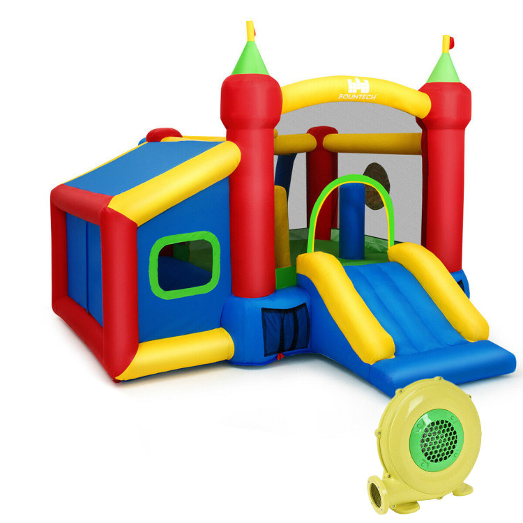 7-in-1 Kids Inflatable Bounce House with Ocean Balls and 480W Blower - Gallery View 2 of 10