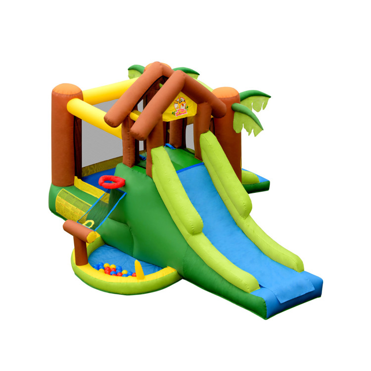Kids Inflatable Jungle Bounce House Castle with 735W Blower - Gallery View 4 of 11