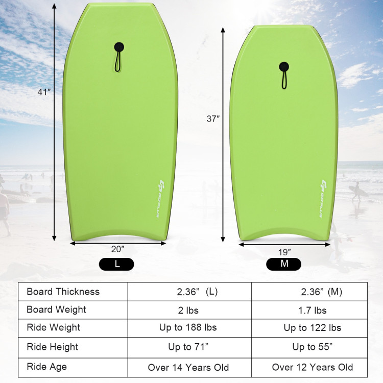 Super Surfing  Lightweight Bodyboard with Leash-LCostway Gallery View 4 of 9