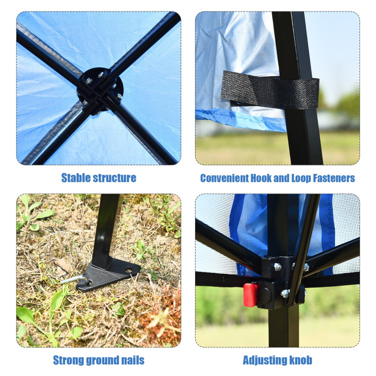 7 x 7 Feet Sland Adjustable Portable Canopy Tent with Backpack-BlueCostway Gallery View 12 of 12