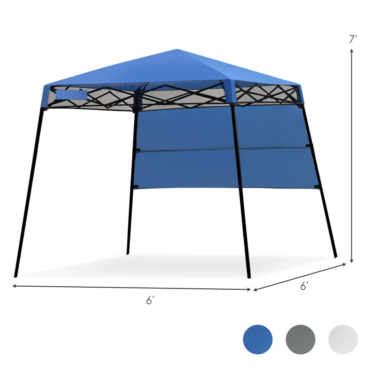 7 x 7 Feet Sland Adjustable Portable Canopy Tent with Backpack-BlueCostway Gallery View 4 of 12