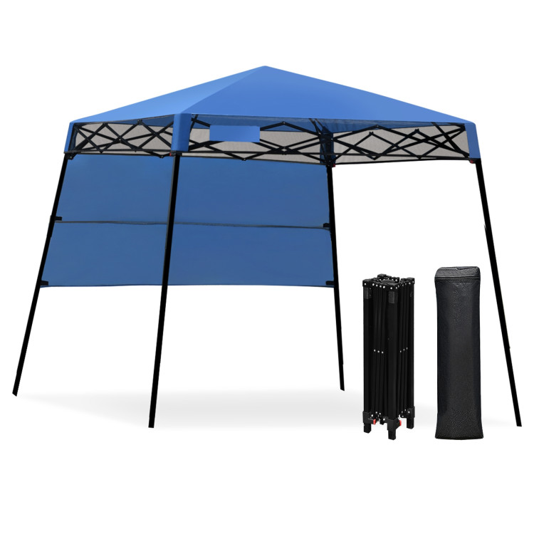 7 x 7 Feet Sland Adjustable Portable Canopy Tent with Backpack-BlueCostway Gallery View 8 of 12