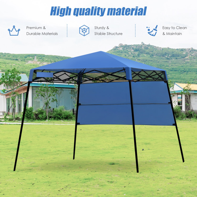 7 x 7 Feet Sland Adjustable Portable Canopy Tent with Backpack-BlueCostway Gallery View 3 of 12