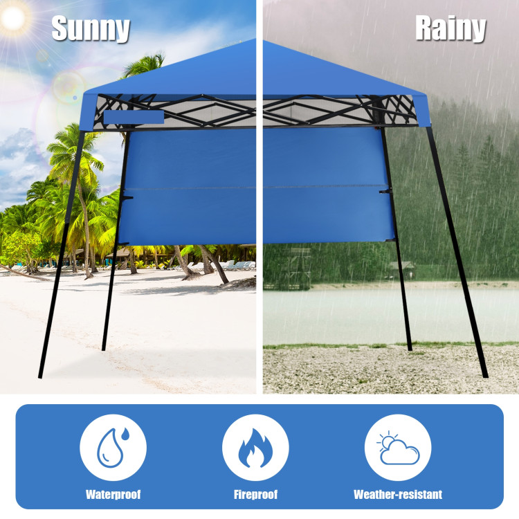 7 x 7 Feet Sland Adjustable Portable Canopy Tent with Backpack-BlueCostway Gallery View 10 of 12