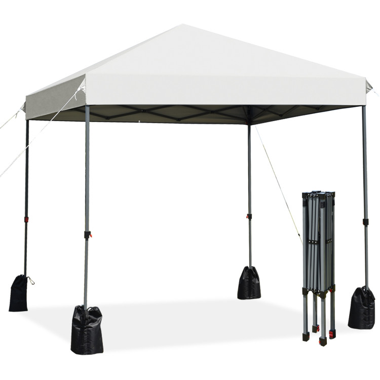 8’x8' Outdoor Pop up Canopy Tent  w/Roller Bag-WhiteCostway Gallery View 8 of 12