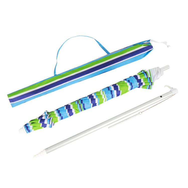 6.5 Feet Beach Umbrella with Sun Shade and Carry Bag without Weight Base-GreenCostway Gallery View 9 of 12