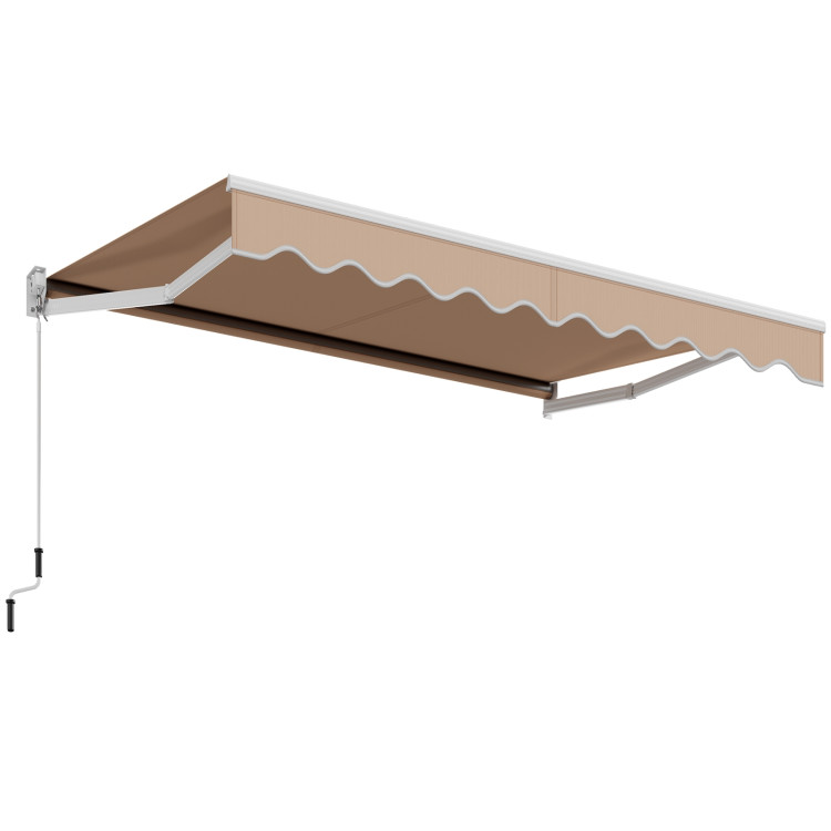 8FT × 6.5FT Retractable Aluminum Patio Sun Awning-BeigeCostway Gallery View 7 of 9