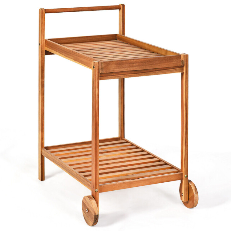 2-Tier Rolling Kitchen Island Serving Cart with Legs and HandleCostway Gallery View 1 of 12