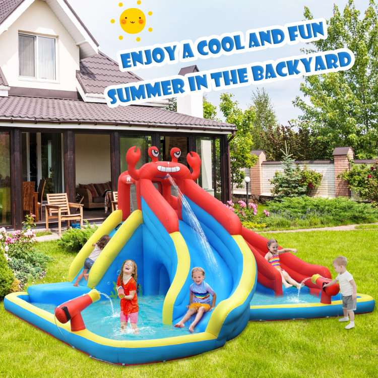 Inflatable Water Slide Crab Dual Slide Bounce House Without BlowerCostway Gallery View 1 of 9