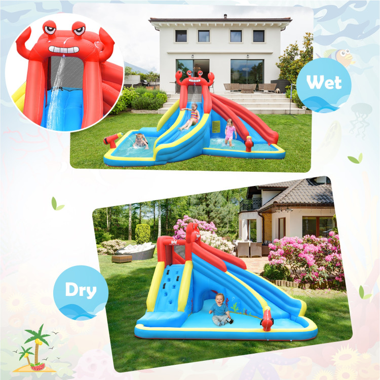 Inflatable Water Slide Crab Dual Slide Bounce House Without BlowerCostway Gallery View 8 of 9
