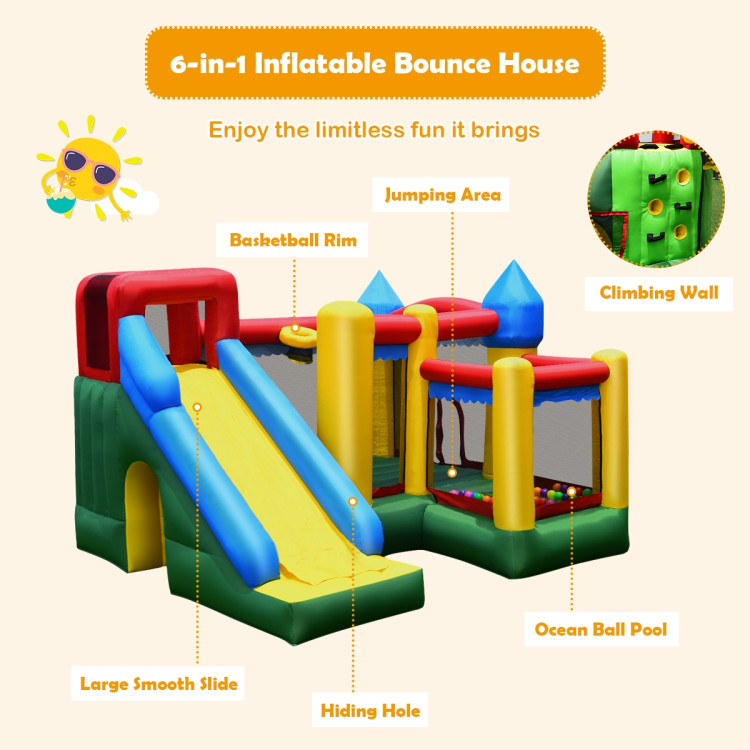 Mighty Inflatable Bounce House Castle Jumper Moonwalk with Blower - Costway