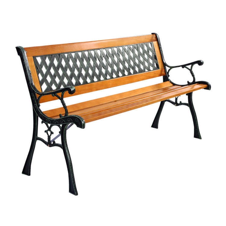 Outdoor Cast Iron Patio Bench - Gallery View 3 of 10