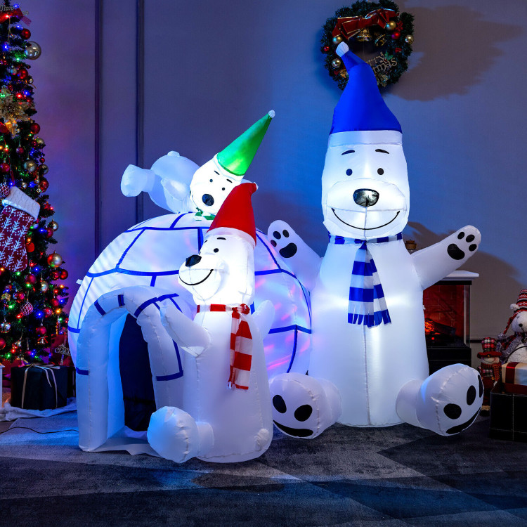6 Feet Christmas Decoration with 3 Lovable Polar BearsCostway Gallery View 2 of 10