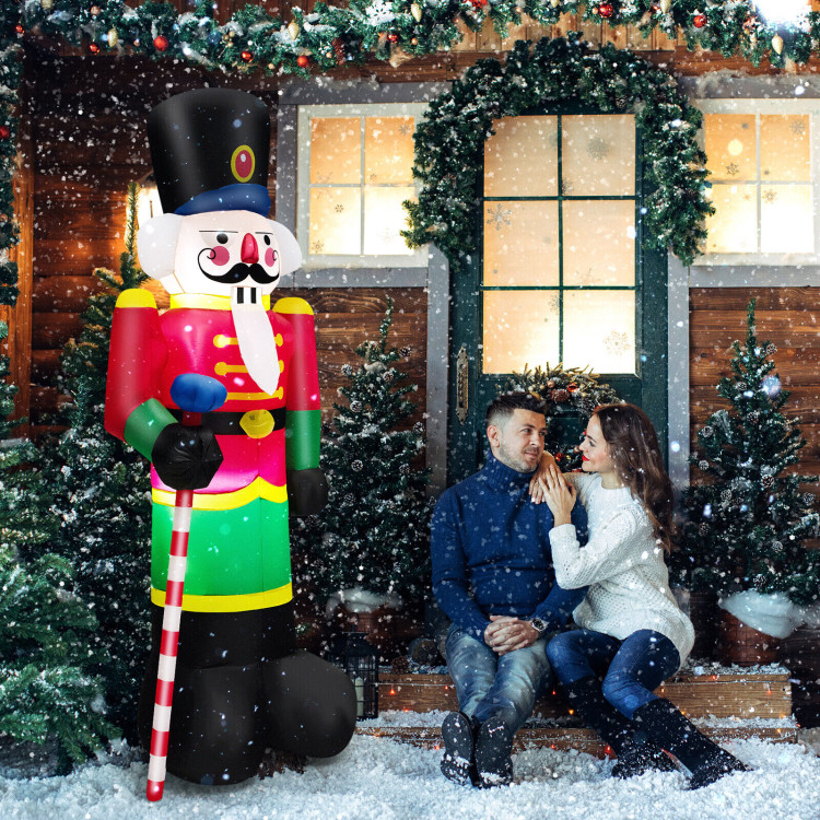 8 Feet Inflatable Nutcracker Soldier with 2 Built-in LED LightsCostway Gallery View 8 of 10