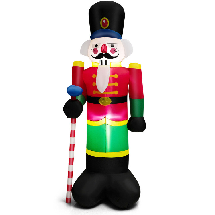 8 Feet Inflatable Nutcracker Soldier with 2 Built-in LED LightsCostway Gallery View 1 of 10