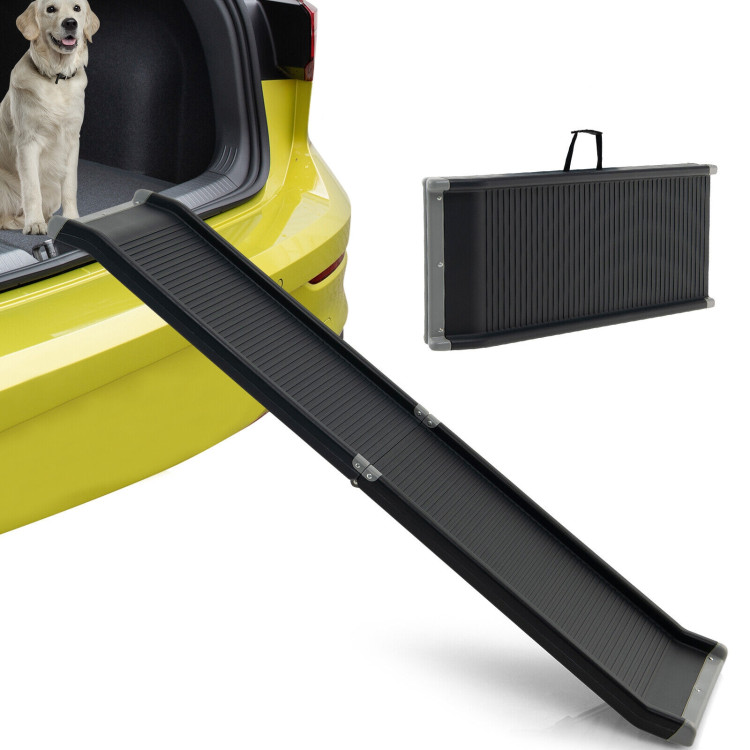 63 Feet Upgrade Folding Pet Ramp Portable Dog Ramp with Steel FrameCostway Gallery View 11 of 11