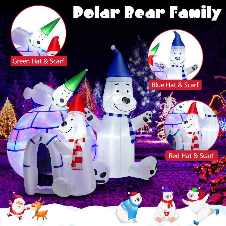 6 Feet Christmas Decoration with 3 Lovable Polar BearsCostway Gallery View 10 of 10