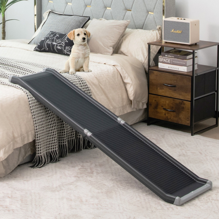 63 Feet Upgrade Folding Pet Ramp Portable Dog Ramp with Steel FrameCostway Gallery View 1 of 11