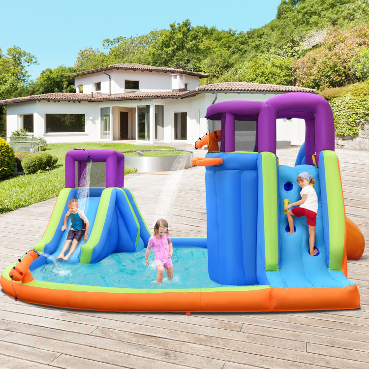 6-in-1 Inflatable Dual Water Slide Bounce House Without BlowerCostway Gallery View 2 of 12