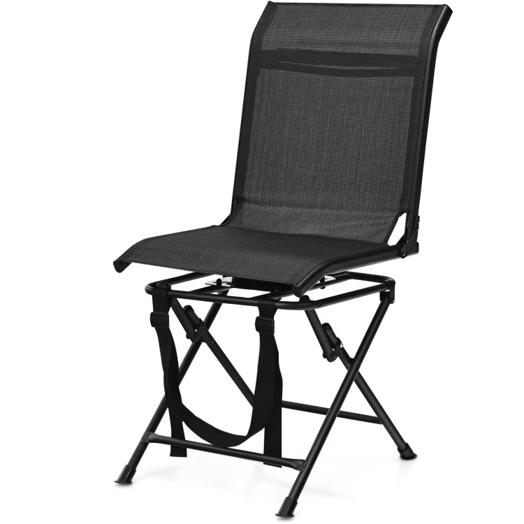 Foldable 360-degree Swivel Hunting Chair with Iron Frame for All-weather OutdoorCostway Gallery View 3 of 8