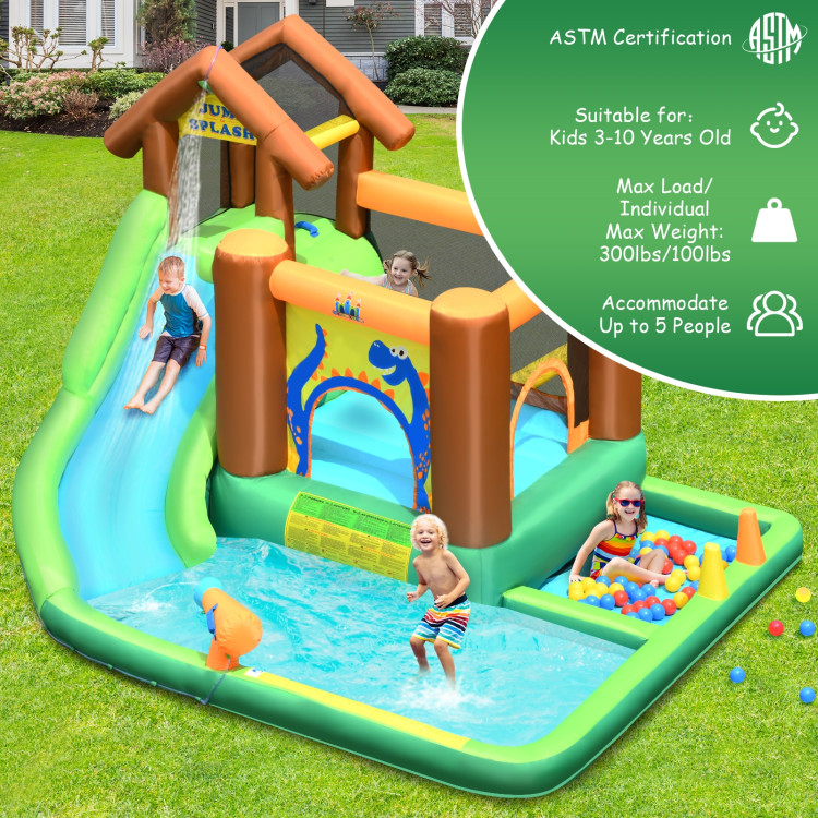 Inflatable Waterslide Bounce House Climbing Wall Ball Pit with BlowerCostway Gallery View 2 of 13