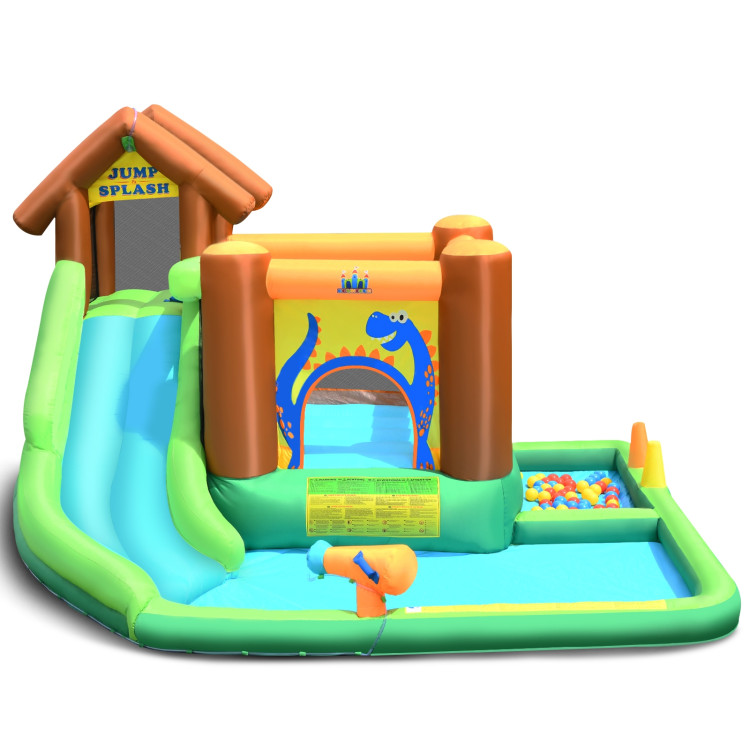 Inflatable Waterslide Bounce House Climbing Wall Ball Pit with BlowerCostway Gallery View 8 of 13