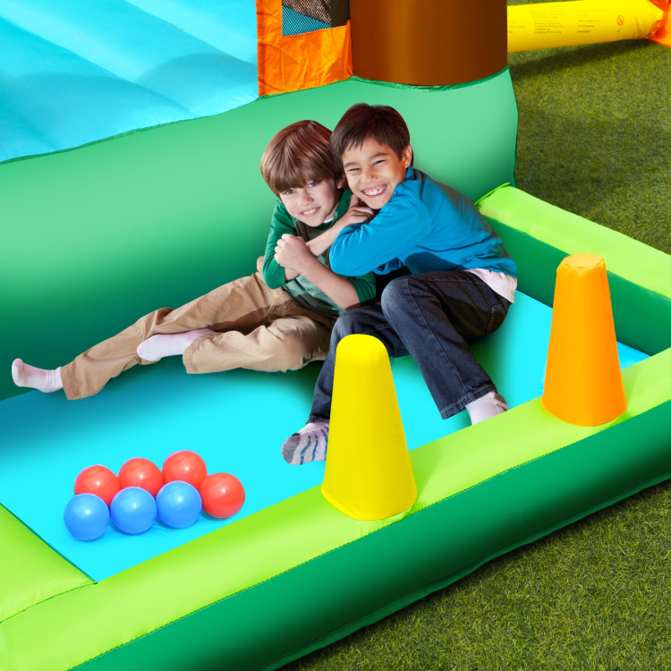 Inflatable Waterslide Bounce House Climbing Wall Ball Pit with BlowerCostway Gallery View 6 of 13