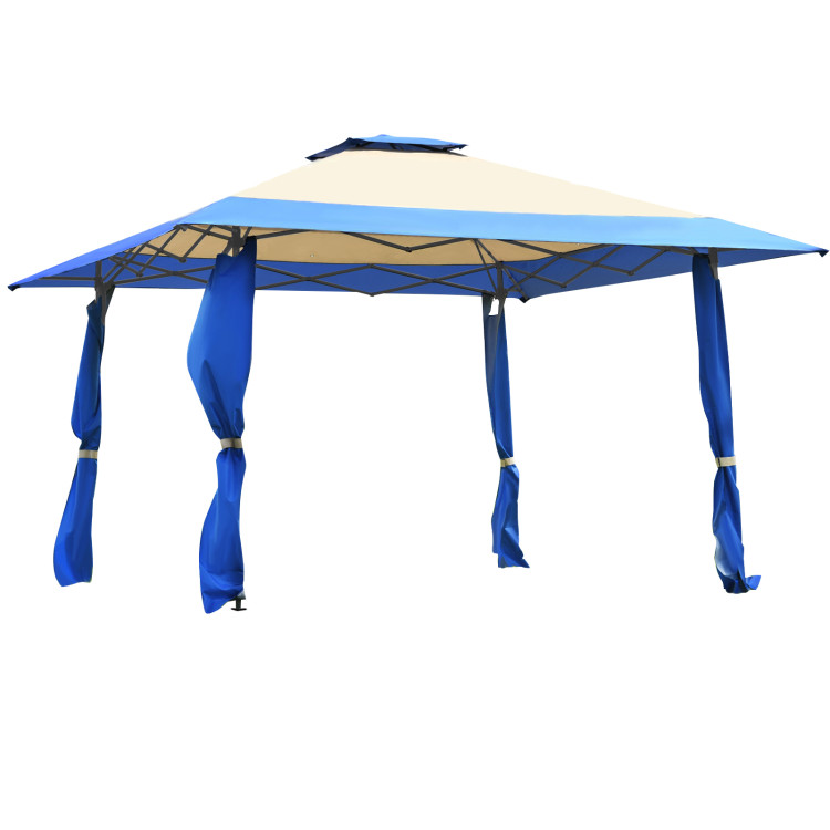 13 Feet x 13 Feet Pop Up Canopy Tent Instant Outdoor Folding Canopy Shelter-BlueCostway Gallery View 1 of 15