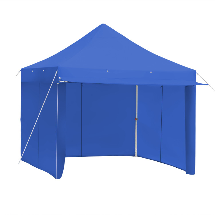 10 x 10 Feet Pop up Gazebo with 4 Height and Adjust Folding Awning-BlueCostway Gallery View 1 of 13
