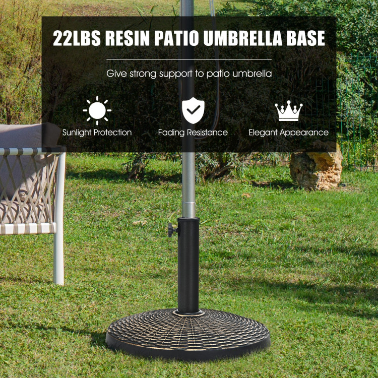 22Lbs Patio Resin Umbrella Base with Wicker Style for Outdoor UseCostway Gallery View 3 of 12