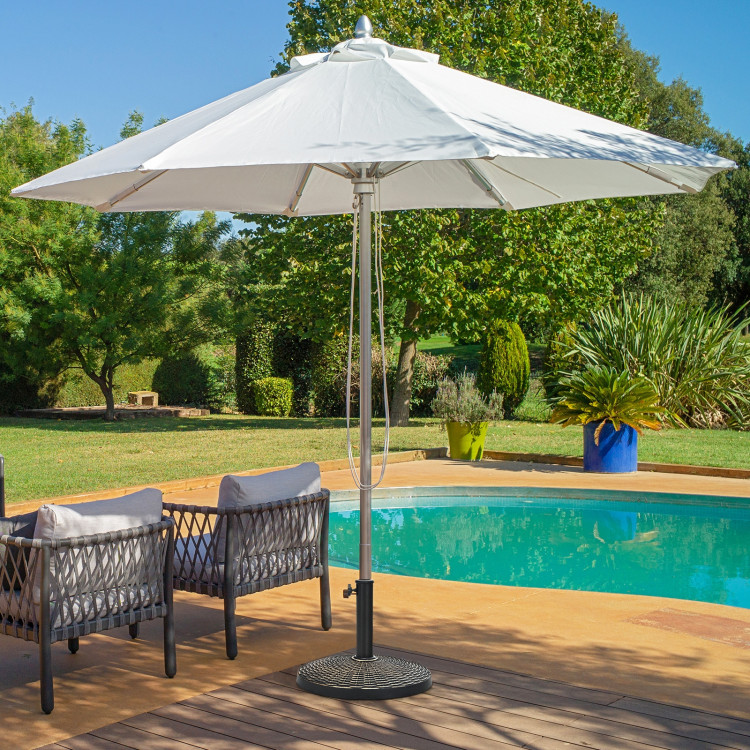 22Lbs Patio Resin Umbrella Base with Wicker Style for Outdoor UseCostway Gallery View 2 of 12