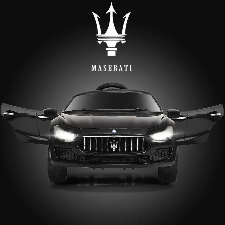 12 V Remote Control Maserati Licensed Kids Ride on Car-BlackCostway Gallery View 8 of 12