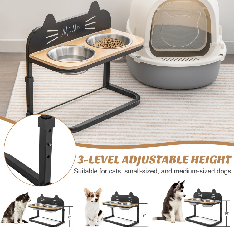 PawHut Double Stainless Steel Heavy Duty Dog Food Bowl Elevated Pet Feeding  Station for Medium Dogs, 17 inches