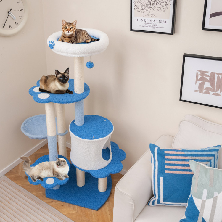 54 Inches Tall Modern Cat Tree Tower for Indoor Cats - Gallery View 2 of 10