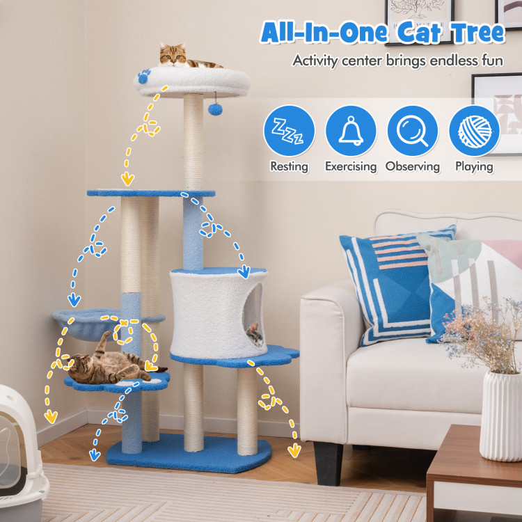 54 Inches Tall Modern Cat Tree Tower for Indoor Cats - Gallery View 6 of 10